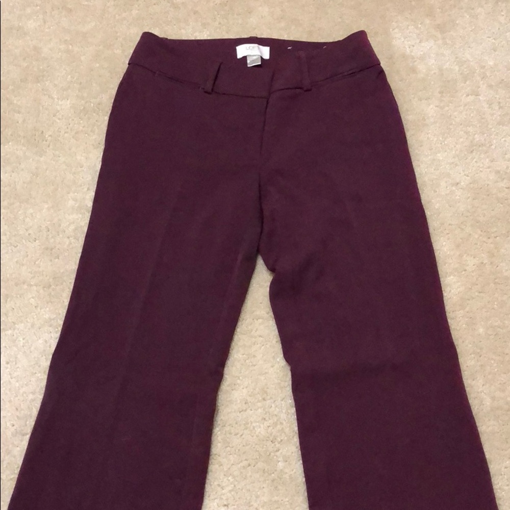 NWOT LOFT 00 Petite Maroon/Burgundy Dress Pants.
